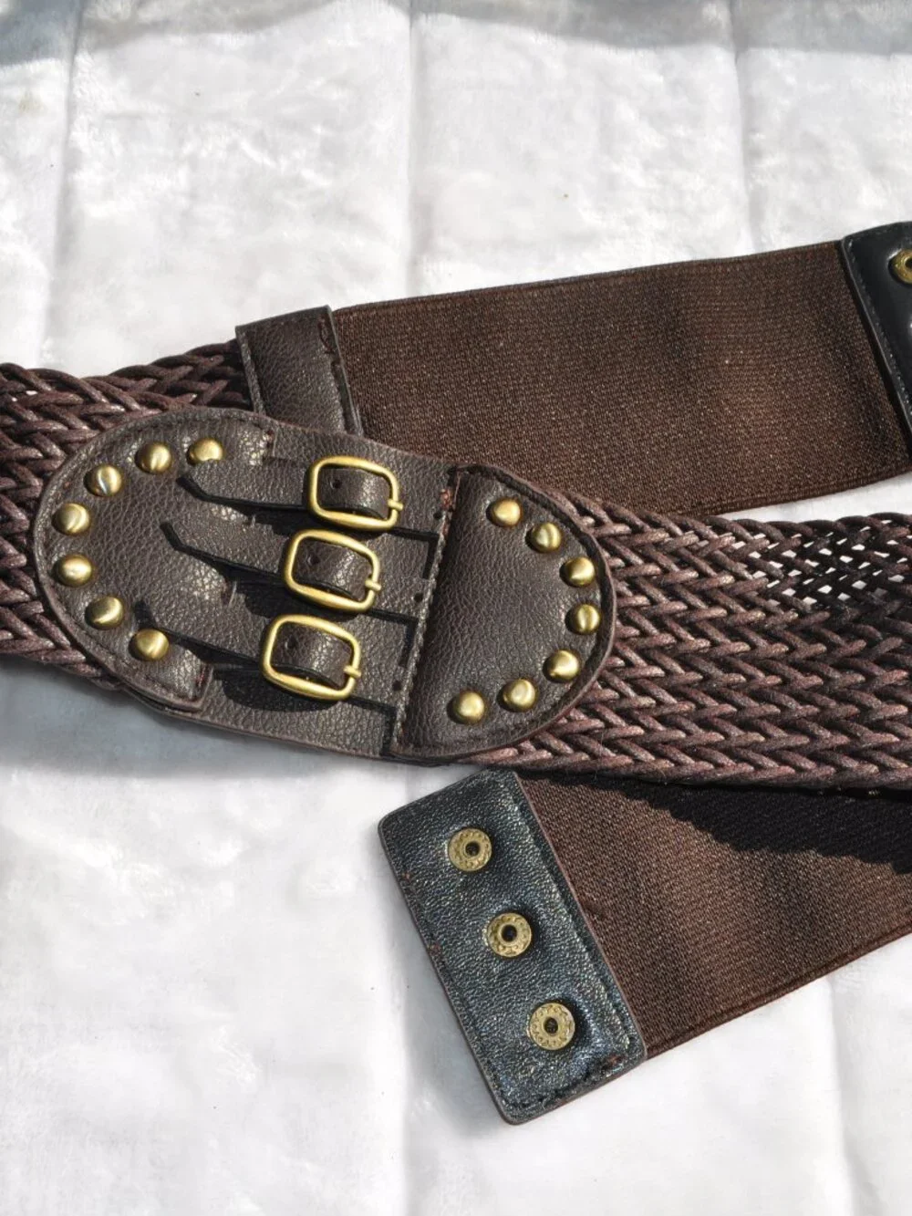 Women's Belt retro vintage Stretchy Cinch Belt 3 Inch Wide High Waist Horseshoe